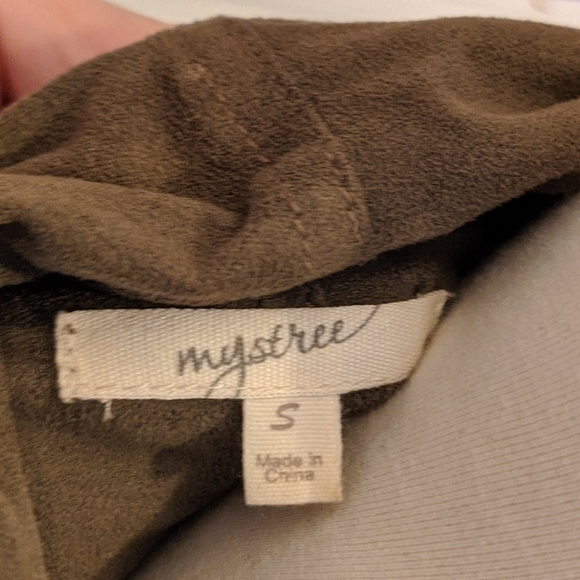 Mystree Olive Green Micro Suede Vest - Picture 6 of 6